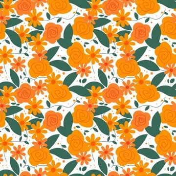 Floral shape seamless pattern. Stock Illustration