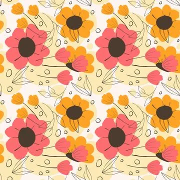 Floral shape seamless pattern. Stock Illustration
