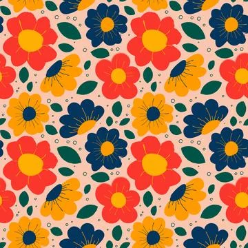 Floral shape seamless pattern. Stock Illustration