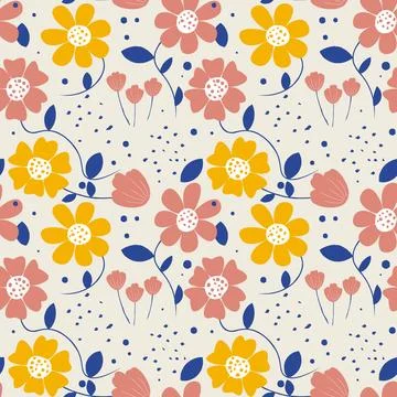 Floral shape seamless pattern. Stock Illustration