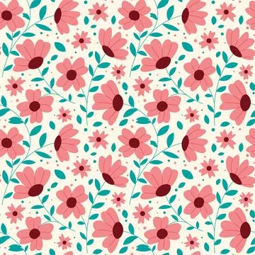 Floral shape seamless pattern. Repeat pattern. Stock Illustration
