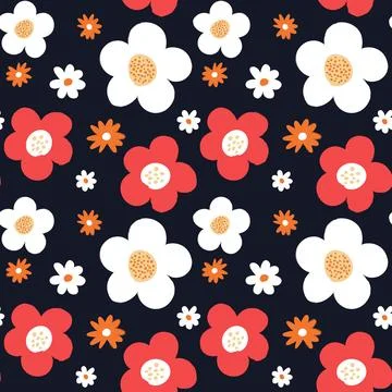 Floral shape watercolor seamless pattern. Illustrazione stock