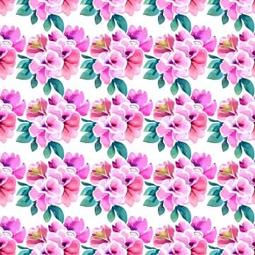 Floral shape watercolor seamless pattern. 스톡 일러스트
