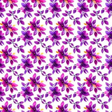 Floral shape watercolor seamless pattern. 스톡 일러스트
