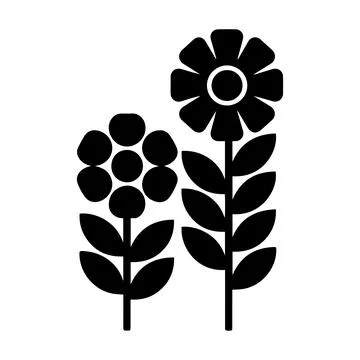 Floral silhouette vector design for simple botanical artwork イラスト素材