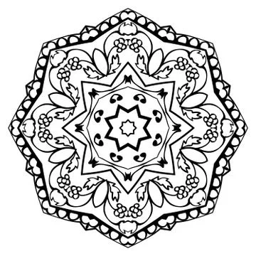 Floral simple mandala. Stock Illustration