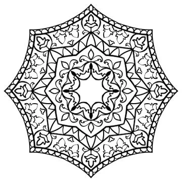 Floral simple mandala. Stock Illustration