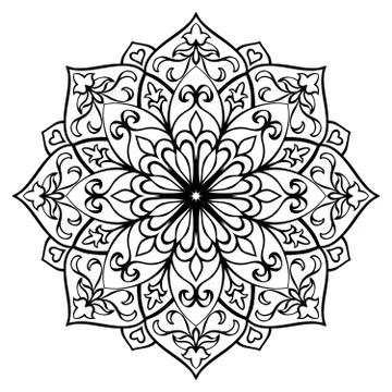 Floral simple mandala. Stock Illustration