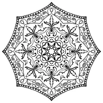 Floral simple mandala. Illustrazione stock
