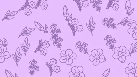 Floral Sketch Pattern - A Delicate Dance of Lavender Hues. Stock Footage 321856574