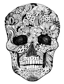 Floral skull Stock Illustration