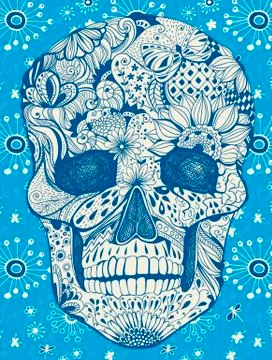 Floral skull Stock Illustration