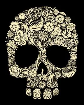 Floral skull Stock Illustration