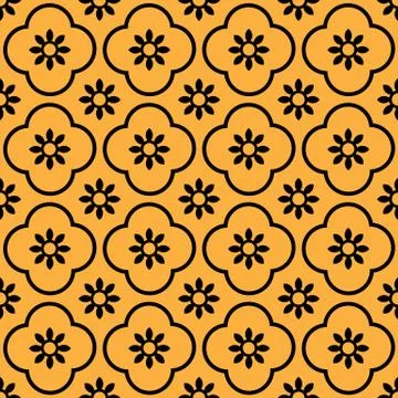 Floral Spanish Pattern Stock Illustration