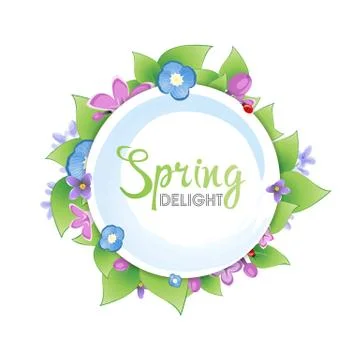 Floral spring banner Stock Illustration