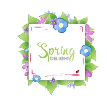 Floral spring banner Stock Illustration