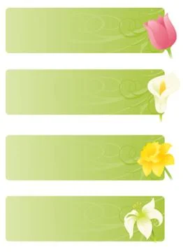 Floral spring banners Stock Illustration