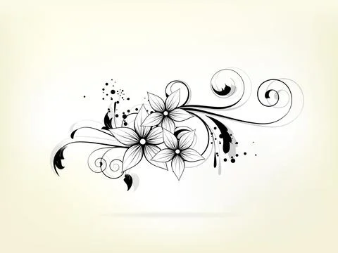 Floral spring elements and flowers Illustrazione stock