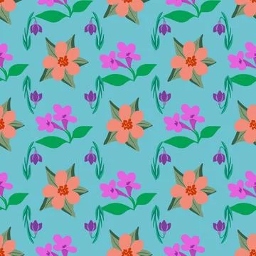 Floral spring vector pattern design Stock Illustration