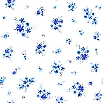 Floral spring watercolor background pattern Illustrazione stock