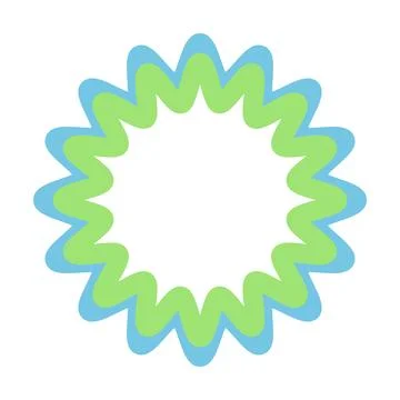 Floral Star Circle Frame Vector Illustration Decorative Round Border Abstra.. Stock Illustration