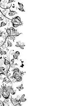 Floral stripe. Stock Illustration