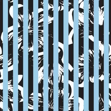 Floral Striped Seamless Pattern Design Stock Illustration
