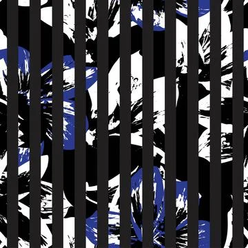 Floral Striped Seamless Pattern Design Stock Illustration