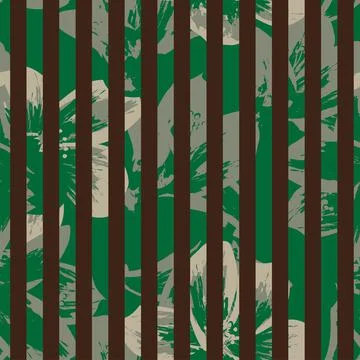 Floral Striped Seamless Pattern Design Stock Illustration