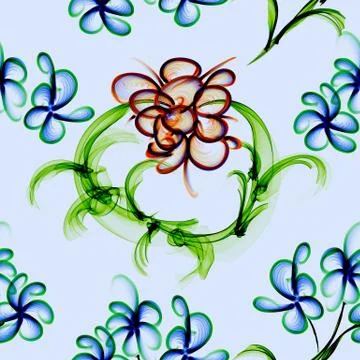 Floral stylish wallpaper, seamless pattern Stock Illustration
