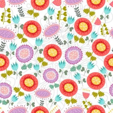 Floral summer background Stock Illustration