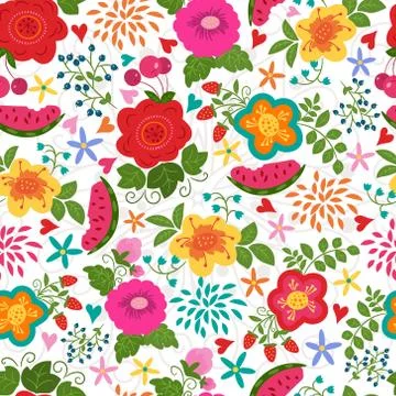 Floral summer pattern Stock Illustration