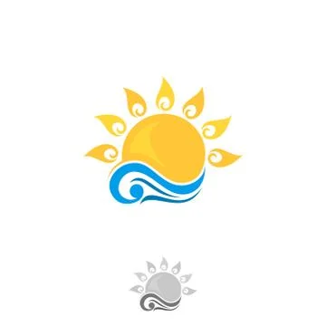 Floral sun Stock Illustration