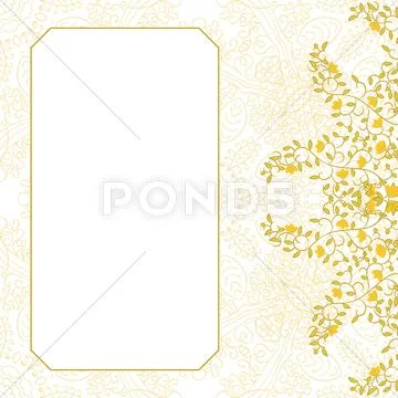 Floral swirl card template design Stock Illustration