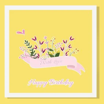 Floral template for invitation with delicate bow, and blossom flowers on a .. Stock Illustration