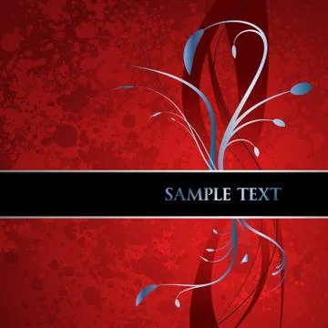 Floral Text Label Stock Illustration