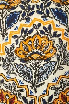 A floral textile background in a close up view Foto stock