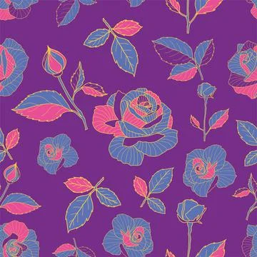 The floral textile pattern design. Great for retro fabric, wallpaper, scrapbo Illustrazione stock