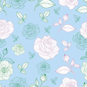 The floral textile pattern design. Great for retro fabric, wallpaper, scrapbo Stock Illustration