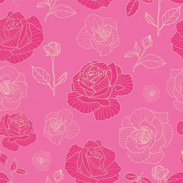 The floral textile pattern design. Great for retro fabric, wallpaper, scrapbo Stock Illustration
