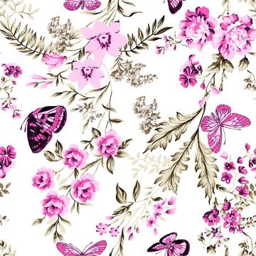 Floral Textile pattern seamless designs Stock Illustration