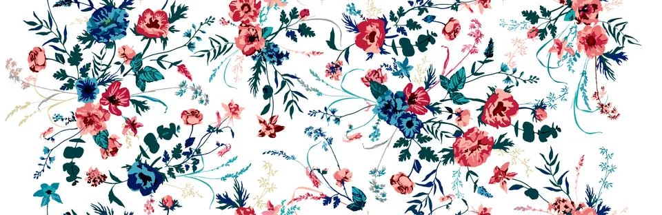 Floral Textile pattern seamless designs Stock Illustration