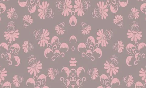 Floral texture pattern for textile and ceramic tiles interior design with gre 스톡 일러스트