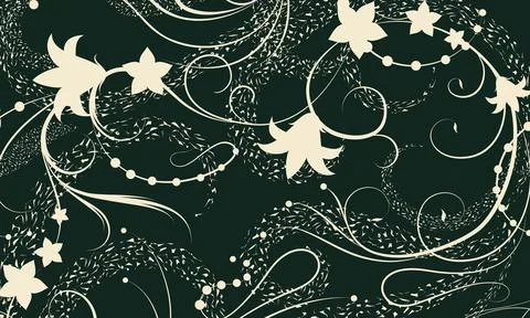 Floral texture pattern for textile and ceramic tiles interior design with gre Stockillustratie