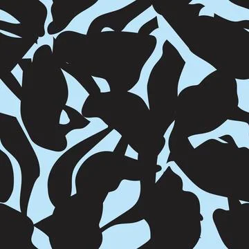 Floral texture textile pattern design in light blue and black for fashion a.. Stock Illustration