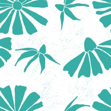 Floral textured seamless pattern. Hand drawn vintage flowers and leaves. Illustrazione stock