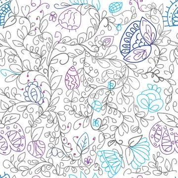 Floral theme. Vector doodle background. Vector pattern. Stock Illustration