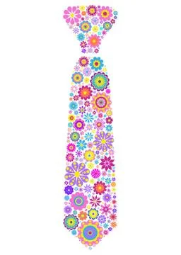 Floral tie on white background Stock Illustration