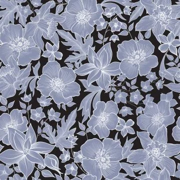 Floral tile pattern. Flower background. Garden texture Stock Illustration