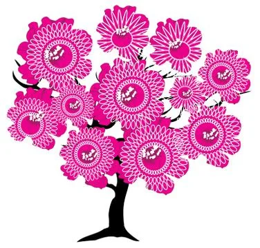 Floral Tree Stock Illustration